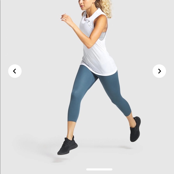 Gymshark Drop Arm Training tank White NWOT - Picture 4 of 10